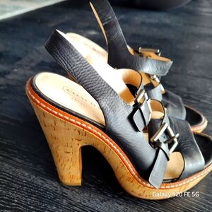 Coach size 7.5 Cork Heels 100% Real Leather